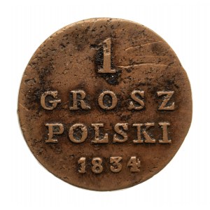 Królestwo Polskie, Mikołaj I 1825-1855, 1 grosz polski 1834 I.P., Warszawa (2)