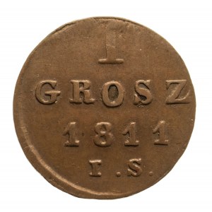 Polska, Księstwo Warszawskie 1807-1815, 1 grosz 1811 I.S., Warszawa (4)