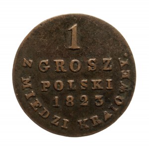 Królestwo Polskie, Aleksander I 1801-1825, 1 grosz polski 1823 I.B. z miedzi krajowej, Warszawa (1)