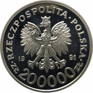 Polska, Rzeczpospolita od 1989 roku, 200000 złotych 1991, XVI Zimowe Igrzyska Olimpijskie Albertville 1992