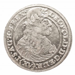 Śląsk, Śląsk pod panowaniem habsburskim - Leopold I (1658-1705), 15 krajcarów 1663 GH, Wrocław