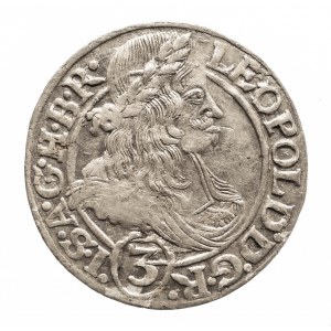 Śląsk, Leopold I 1658-1705, 3 krajcary 1666 SHS, Wrocław