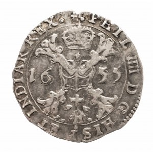 Niderlandy hiszpańskie, Filip IV (1621-1665) - Flandria, 1/2 patagona 1655, Brugia (?)