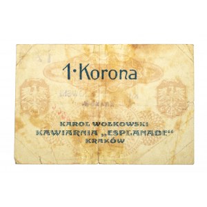 Galicja, Kraków - Karol Wołkowski, Kawiarnia “Esplanade”, 1 korona (1919)