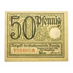 Prusy Zachodnie, Gdańsk - Magistrat, 50 fenigów 15.04.1919