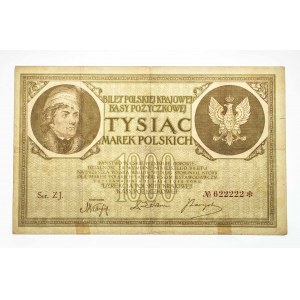 Polska, II Rzeczpospolita 1918-1939, 1000 marek polskich, 17.05.1919, Serja ZJ.