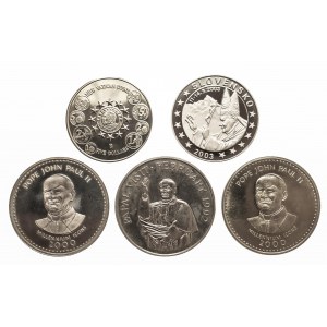 Zestaw 5 monet Jan Paweł II.