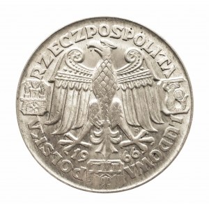 Polska, PRL 1944-1989, 100 złotych 1966, Mieszko i Dąbrówka - Głowy, próba.