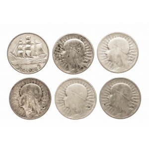 Polska, II Rzeczpospolita 1918-1939, zestaw 6 monet 2-złotowych.