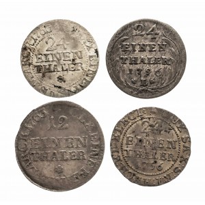 Polska, August III Sas 1733-1763, zestaw 4 monet.