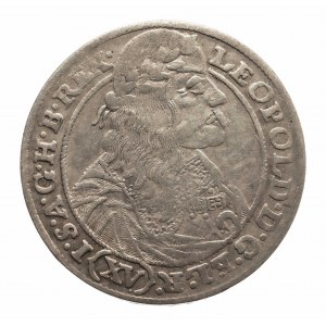 Śląsk, Śląsk pod panowaniem habsburskim - Leopold I 1657-1705, 15 krajcarów 1663 GH, Wrocław.