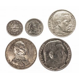 Zestaw srebrnych monet Niemcy, Imperium Osmańskie.