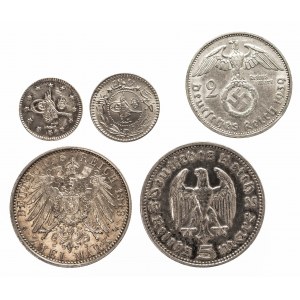 Zestaw srebrnych monet Niemcy, Imperium Osmańskie.