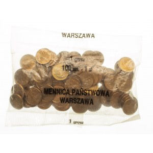 Polska, Rzeczpospolita od 1989 roku, 100 x 1 grosz 1992.