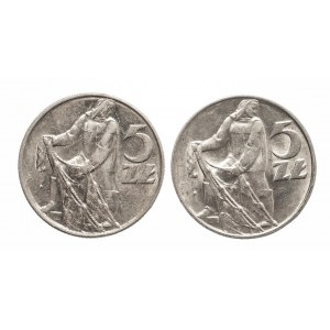 Polska, PRL 1944-1989, zestaw 2 monet 5 złotych 1973, 1974.
