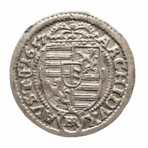 Śląsk, Śląsk pod panowaniem habsburskim - Ferdynand II 1619 - 1637, 3 krajcary 1637 HR, Kłodzko.