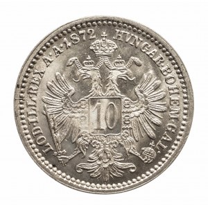 Austria, Franciszek Józef I 1848 - 1916, 10 krajcarów 1872, Wiedeń