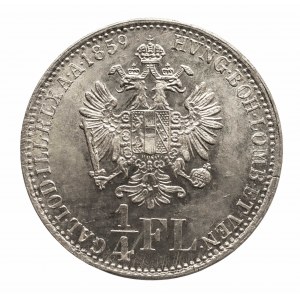 Austria, Franciszek Józef I 1848 - 1916, 1/4 florena 1859 B, Kremnica