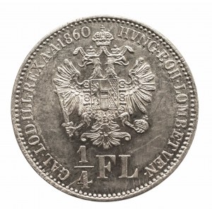 Austria, Franciszek Józef I 1848 - 1916, 1/4 florena 1860 B, Kremnica