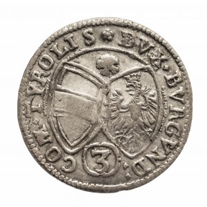 Austria, Arcyksiążę Ferdynand Karol 1632 - 1662, 3 krajcary 1642, Tyrol, Hall.