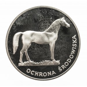Polska, PRL 1944-1989, 100 złotych 1981, Ochrona środowiska - Koń, srebro