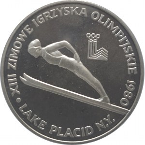 Polska, PRL 1944-1989, 200 złotych 1980, XIII Zimowe Igrzyska Olimpijskie Like Placid 1980 - bez znicza, srebro