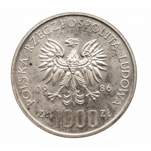 Polska, PRL 1944-1989, 1000 złotych 1986, Mistrzostwa Świata w Piłce Nożnej - Meksyk 1986, srebro