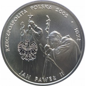 Polska, Rzeczpospolita od 1989 roku, 10 złotych 2002 Jan Paweł II - Pontifex Maximus, srebro