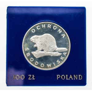 Polska, PRL 1944-1989, 100 złotych 1978, Ochrona Środowiska - Bóbr, srebro