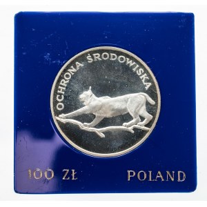 Polska, PRL 1944-1989, 100 złotych 1979, Ochrona Środowiska - Ryś, srebro (2)