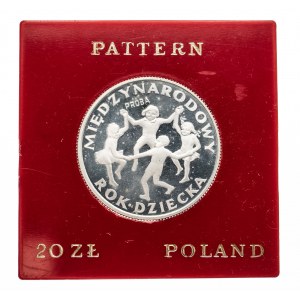 Polska, PRL 1944-1989, 20 złotych 1979, Międzynarodowy Dzień Dziecka, próba, srebro