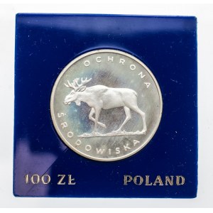 Polska, PRL 1944-1989, 100 złotych 1978, Łoś, srebro