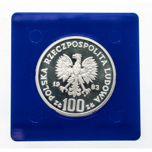Polska, PRL 1944-1989, 100 złotych 1983, Ochrona środowiska - Niedźwiedź, srebro