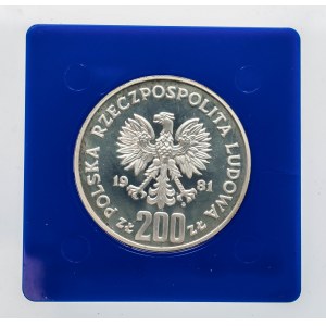 Polska, PRL 1944-1989, 200 złotych 1981 Bolesław II Śmiały, srebro