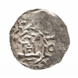 Niemcy, Frankonia - Moguncja - arcybiskupstwo - Otto II (973-983) lub Otto III (983-1002), denar 973-1002