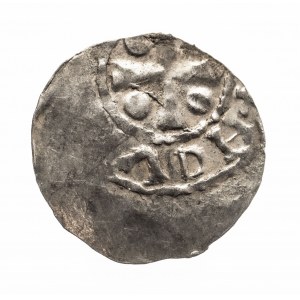 Niemcy, Frankonia - Moguncja - arcybiskupstwo - Otto II (973-983) lub Otto III (983-1002), denar 973-1002
