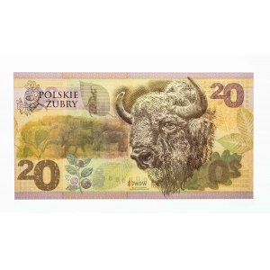 Polska, PWPW, banknot testowy - POLSKIE ŻUBRY 20. Seria FO.