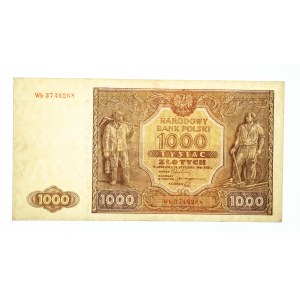 Polska, PRL 1944 - 1989, 1000 ZŁOTYCH 15.01.1946, seria Wb zastępcza.