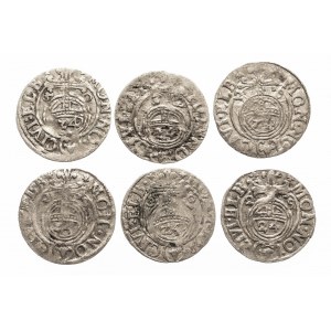 Szwecja, Gustaw Adolf 1611-1632, zestaw 6 monet, Elbląg.