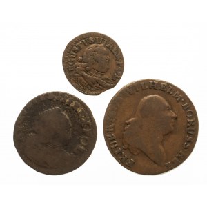 Polska, August III Sas 1733-1763, zestaw 3 monet.