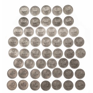 Polska, PRL 1944-1989, zestaw 50 monet 5 groszowych 1970, 1971, 1972.