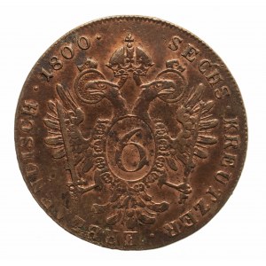 Austria, Franciszek II 1792 - 1806, 6 krajcarów 1800 C, Praga.
