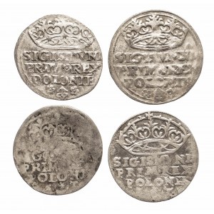 Polska, Zygmunt I Stary (1506-1548), zestaw 4 groszy, Kraków.