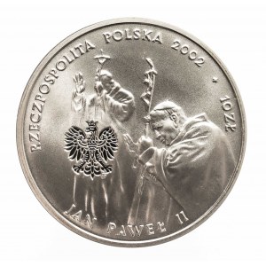 Polska, Rzeczpospolita od 1989 roku, 10 złotych 2002 Jan Paweł II - Pontifex Maximus