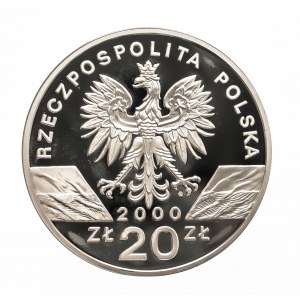 Polska, Rzeczpospolita od 1989 roku, 20 złotych 2000, Warszawa, Dudek - Upupa epops