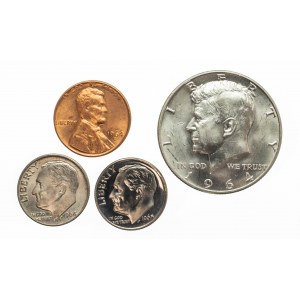 Stany Zjednoczone Ameryki (USA), zestaw 4 monet.