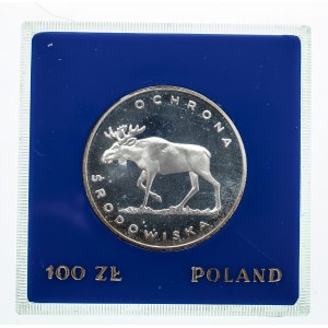 Polska, PRL 1944-1989, 100 złotych 1978, Ochrona Środowiska - Łoś.