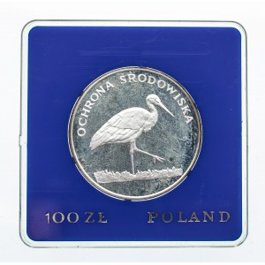 Polska, PRL 1944-1989, 100 złotych 1982, Ochrona Środowiska - Bocian.