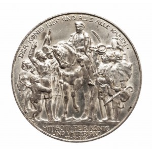 Niemcy, Cesarstwo Niemieckie 1871-1918, Prusy, Wilhelm II 1888 - 1918, 3 marki 1913, Berlin.