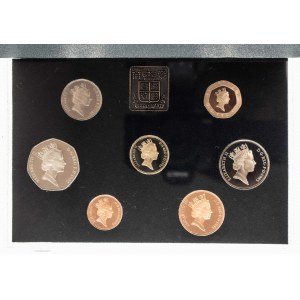Wielka Brytania, Elżbieta II (od 1952) Set 1 penny - 1 pound 7 szt 1985 rok.